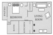 Villager Premier Extended Stay Orlando - Room Layout